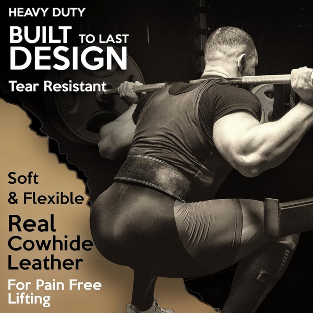 Rolfs Leather Gym Belt Fitness Weight Lifting Belt for Men & Women size Medium - Picture 6 of 7